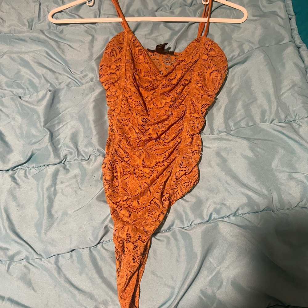Forever 21 Tan Lace Bodysuit
